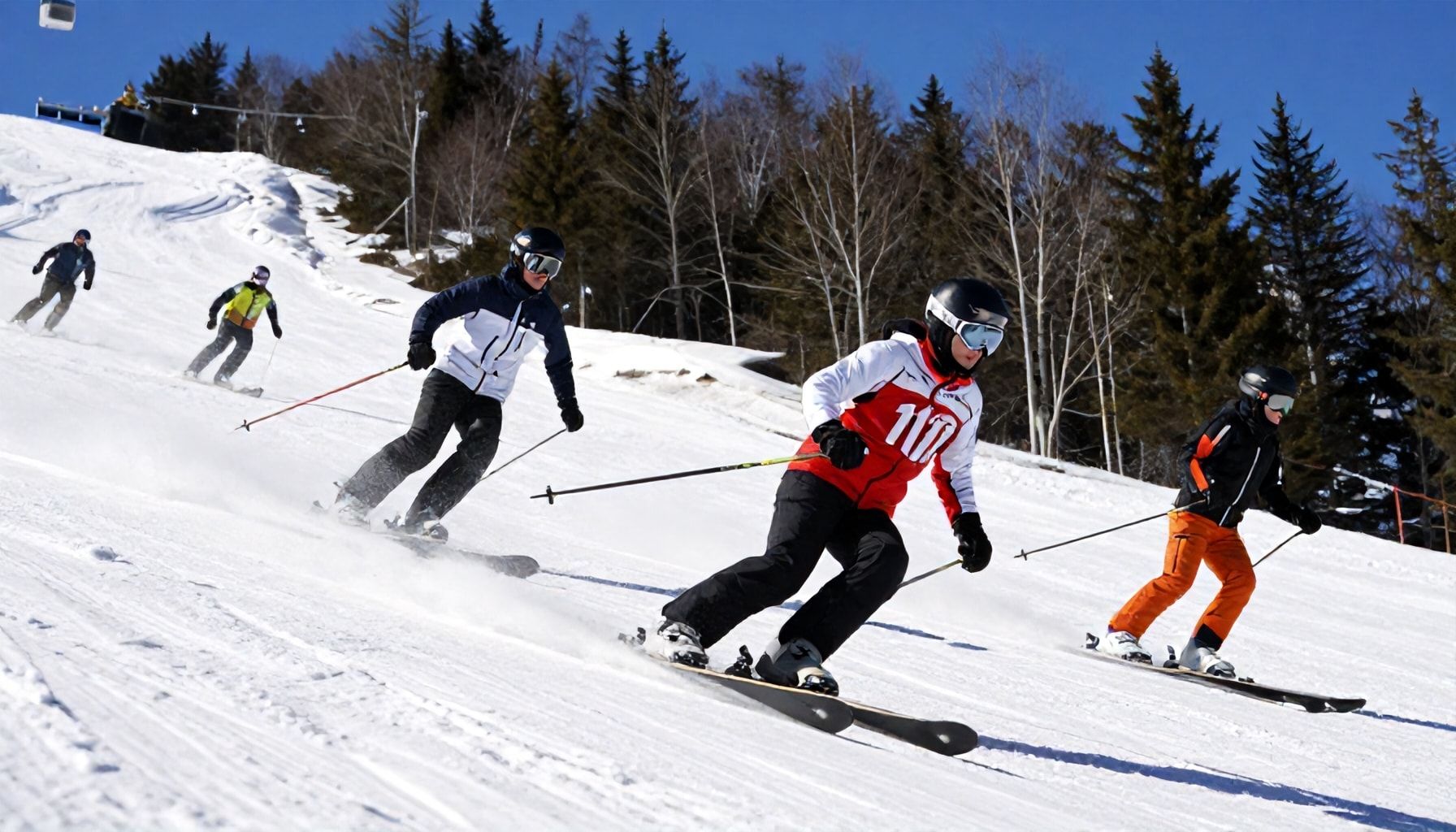 Skiers and snowboarders hit the slopes